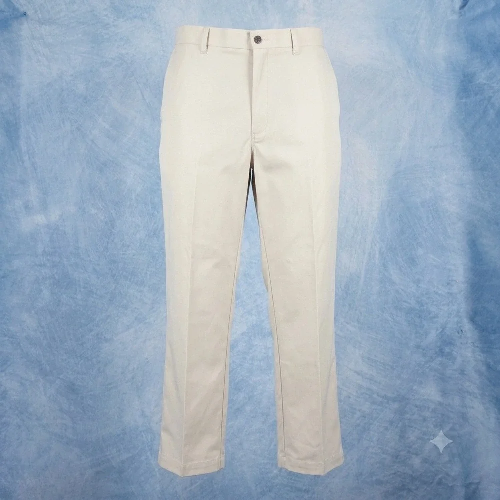 Callaway Mens Golf Pants 36x30 Beige Khaki Performance Flat Front Trousers